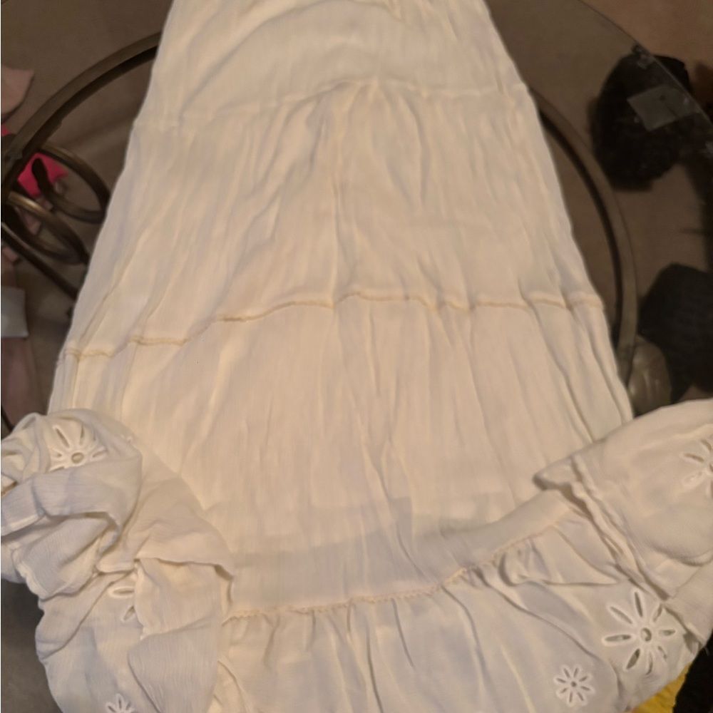 LC Lauren Conrad Cream Tiered Dress